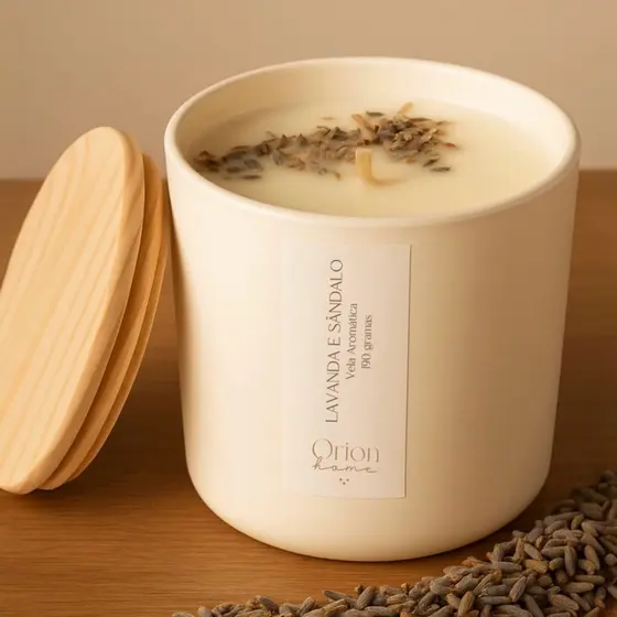 Vela aromática Artesanal 190g - Vários aromas e cores - Cera de Coco - COLORS