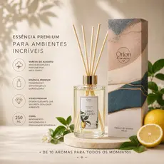 Difusor de Aromas 250ml Aromatizador de Ambiente Premium Varetas de Fibra Essência Concentrada