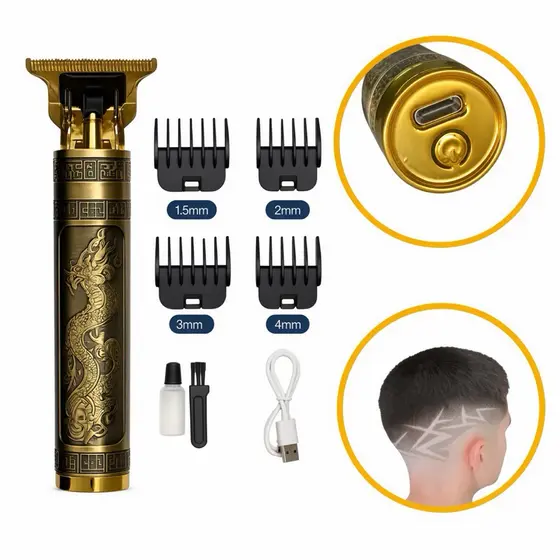 Máquina de Cortar Cabelo e Barba Elétrica Dragão – Corte Preciso e Profissional