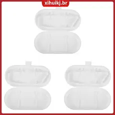 📱 Suporte Organizador Branco em Plástico para 3 Bicos de Irrigador Oral – 3Pcs, Prático para Viagem