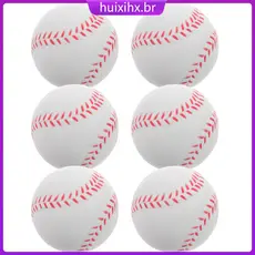 🎃 6Peças Bolas De Treino Para Baseball PU Cor Branca