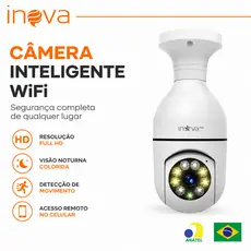 INOVA Câmera de Segurança WiFi PTZ 1080P Full HD ICSEE IP44 Visão Noturna Colorida Áudio 2 Vias 2MP
