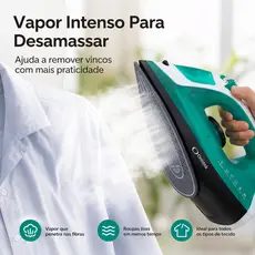 Ferro de Passar a Vapor Profissional 240ML Seco e Vapor Vapor explosivo Base Cerâmica Premium