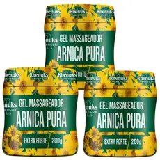 Kit 3 Gel Massageador Arnica Pura Rhenuks Extra Forte 200g Cada – Alívio Muscular e Relaxamento Corporal