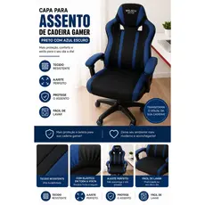 Capa para Assento e braço de Cadeira Gamer – Ajuste Universal