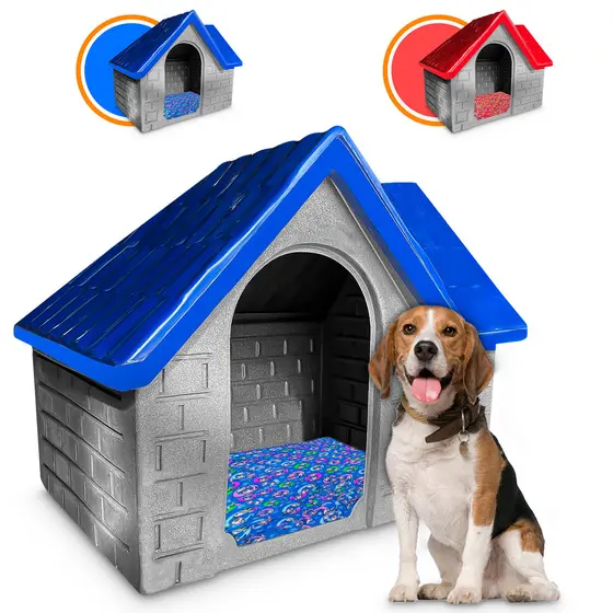 Casinha Plástica Cachorro Bangalo Número 4 + Colchão