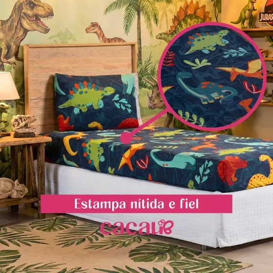 Jogo de Lençol Solteiro Microfibra Estampada 02 Peças