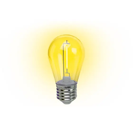 Kit 4 Lâmpadas LED Filamento Foxlux Amarelo 1W E27 220V IP44 8,5lm Decorativa Varal Festa Jardins