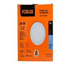Painel LED Foxlux 24W Downlight Bivolt 6500K Redondo Embutir | Luz intensa, design discreto