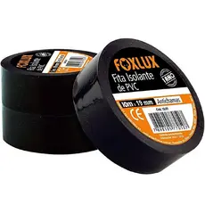 Fita Isolante Elétrica PVC Antichamas Foxlux 10m x 19mm 600V Kit 10 unidades Instalações Elétricas