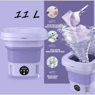 Mini máquina de lavar roupa 11L dobrável portátil Automática roupa interior de viagem Bivolt