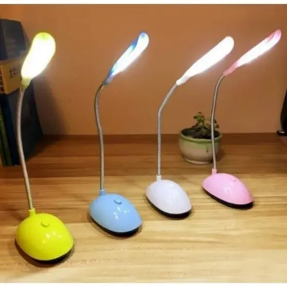 Mini Abajur Led De Mesa Articulável A Pilha