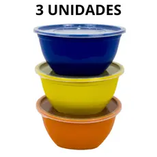 3 Saladeiras 3,5L Para Armazenar Alimento Tapoer Pote Plástico Redondo