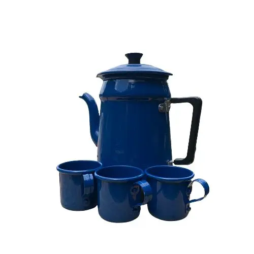 Bule De Alumínio Com 6 Xícaras Caneca Café Chá