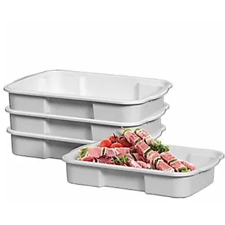 Kit Bandejas 6 Litros Empilhável Multiuso De Plástico Para Carne Salgado Açougue Congelados multiuso