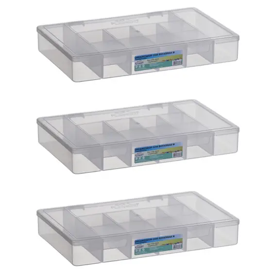 Kit Organizadoras com 11 Compartimentos Para Pesca, Parafusos e Jóias Organizador Com Divisórias