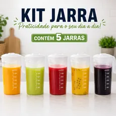 Kit 5 Jarras Transparente Plástica com Alça 1,8 Litros