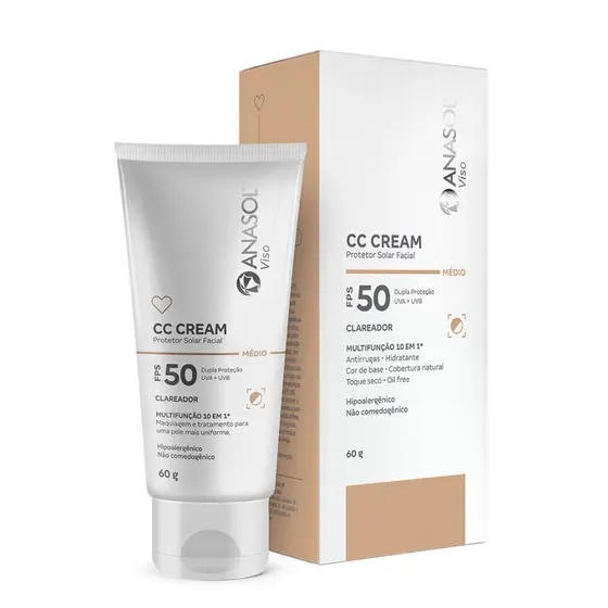 ANASOL CC CREAM FPS 50 MÉDIO CLAREADOR 60g