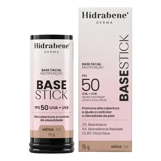 HIDRABENE BASE STICK FPS 50 15g 5 TONS CLARA, MÉDIA, ESCURA