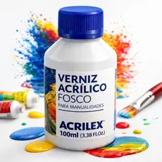 Verniz Acrílico Fosco Acrilex 100ml Artesanato Madeira Mdf Gesso Arte Sem cor