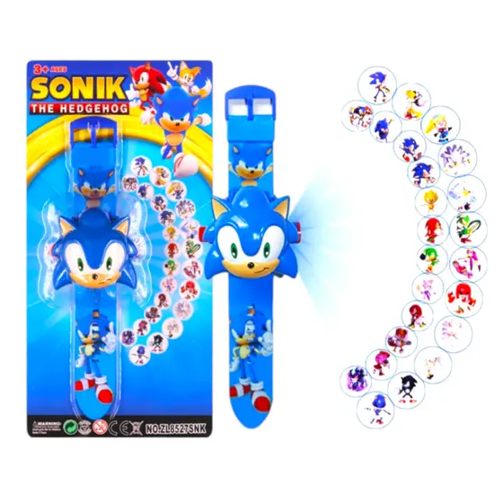 Relógio Projetor De Imagens Sonic Brinquedo Infantil