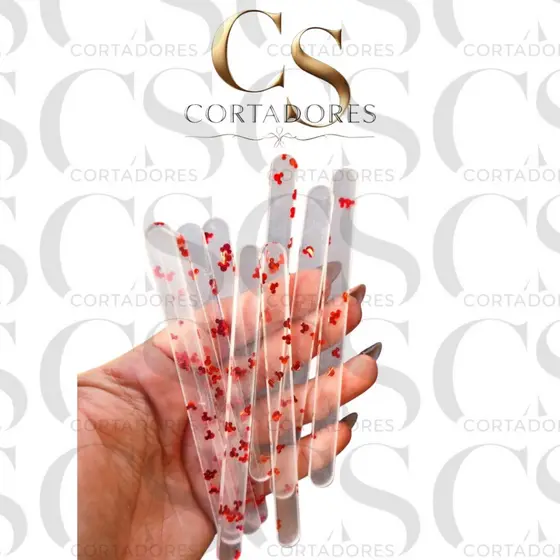 PALITOS ACRÍLICO TRANSPARENTE MICKEY OU MINNIE VERMELHO – DIVERSÃO E CHARME PARA SUAS CRIAÇÕES