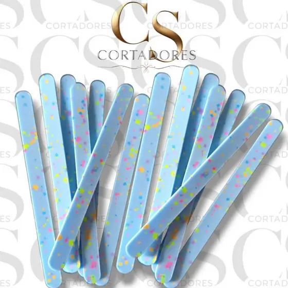 Palito Acrílico Leitoso Azul Confete – Charmoso e Ideal para Doces e Festas 💙✨