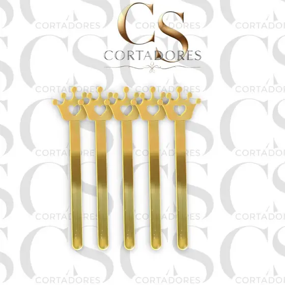 PALITO COROA EM ACRÍLICO ESPELHADO DOURADO – UM TOQUE DE REALEZA PARA SUA DECORAÇÃO
