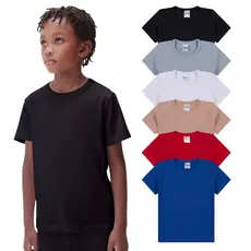 Kit 5 Camiseta Infantil Menino Lisa