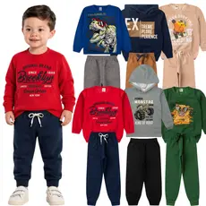 Kit 6 peças Roupa Infantil Masculina Inverno Conjunto Moletom Infantil Menino