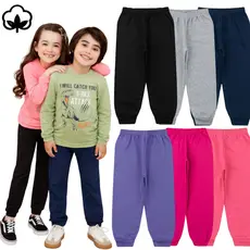 Kit 3 Calças de Moletom Infantil Flanelado 100% Algodão