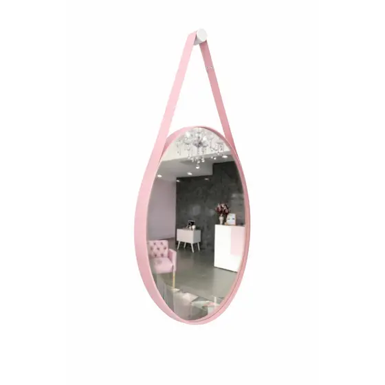 Espelho Adnet Redondo 40cm com Alça Decorativa Estilo Escandinavo