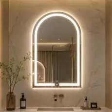 Espelho Oval Decorativo LED Touch 3 Tons Jateado 80x60cm Penteadeira Banheiro Quarto
