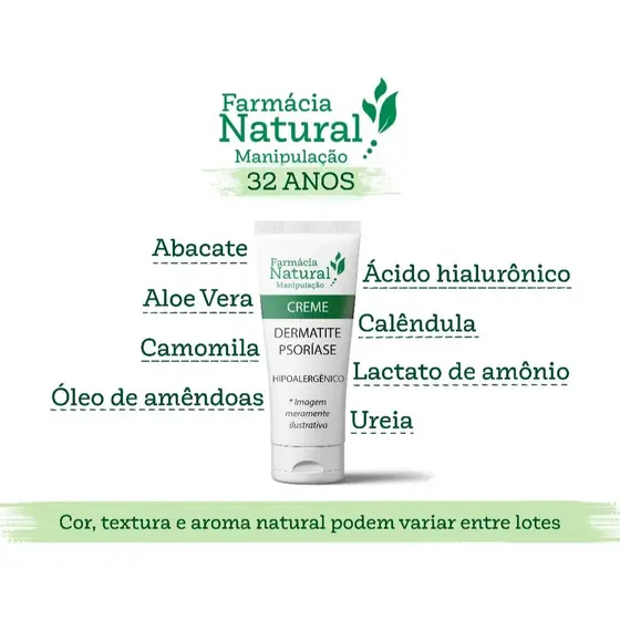 Kit 2x Creme Hidratante Dermatite Psoriase Irritação Coceira