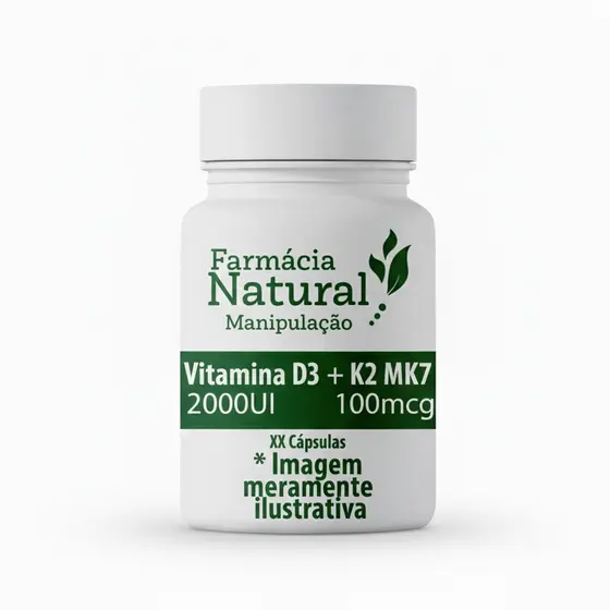 Vitamina D3 2000UI + K2 MK7 100mcg - CÁPSULAS PARA OSSOS E IMUNIDADE