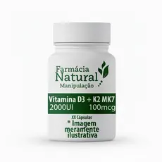Vitamina D3 2000UI + K2 MK7 100mcg - CÁPSULAS PARA OSSOS E IMUNIDADE