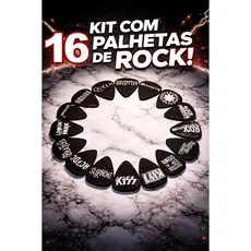 KIT 16 palhetas 08mm  Personalizadas Bandas Violão Guitarra Envio Imediato