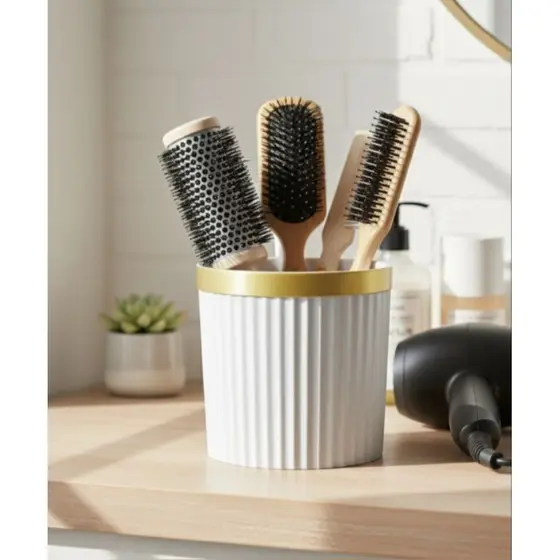 Pote organizador porta escova de cabelo multiuso para banheiro