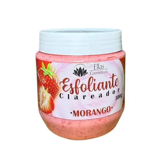 ESFOLIANTE CLAREADOR MORANGO 300g – ELLAS COSMÉTICOS