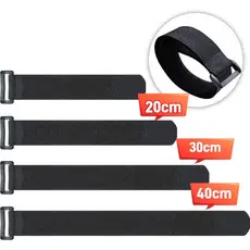 Cinta Abraçadeira Strap Com Fivela Kit 5/10 Fitas Laço Wrap Cinta Bicicleta Preto/ Vara De Pesca 20cm/30cm/40cm/60cm