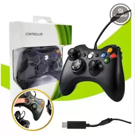 Controle Xbox 360 Com Fio Para Video Game e PC/ Fat E Pc Joystick Jogo gamepad USB Capo 1.9m