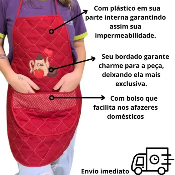 Compre Avental Impermeável Bordado Durabilidade e Elegância na Cozinha