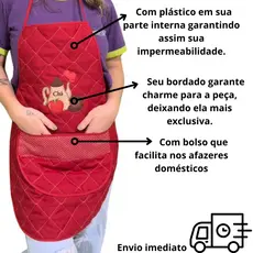 Compre Avental Impermeável Bordado Durabilidade e Elegância na Cozinha