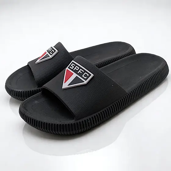 Chinelo Infantil Slide Nuvem Menino Time de Futebol Tricolor