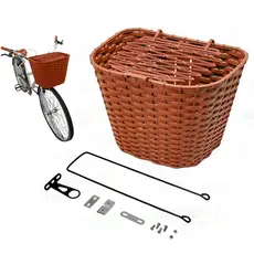 Cesta Cestinha Bicicleta Reforçada Retrô Vintage Marrom E Preto