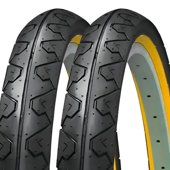 Par de Pneus Kenda K90 Slick Balão 26x1.95 Faixa Bege MTB