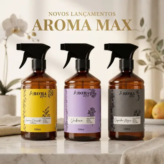 Kit 3x Água Perfumada Lançamento Tecidos Roupas Perfume Ambientes Borrifador Spray Aroma Max