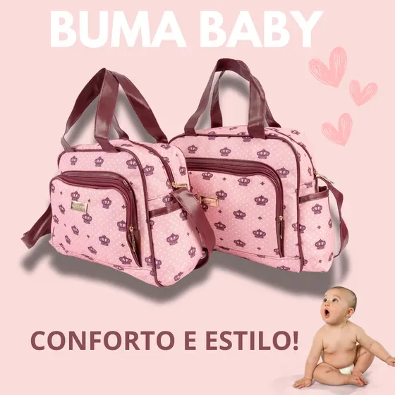 Bolsa Maternidade Kit 2 Bolsa Maternidade Conjunto Mãe e Bebê Duas Bolsas Menina