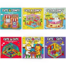 Livro de Colorir Coleção Cute & Comfy Coloring Book for Adults Cozy