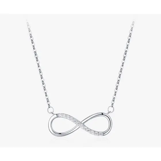 Colar com Pingente de Símbolo do Infinito em Zircônia Estilo Letra '8' para Mulheres